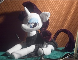Size: 1762x1364 | Tagged: safe, artist:oblitor, rarity, pony, g4, bedroom eyes, irl, photo, plushie, solo