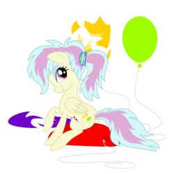 Size: 900x900 | Tagged: safe, artist:generalpanic, oc, oc only, oc:sky popper, pegasus, pony, balloon, balloon popping, balloon riding, party balloon, riding, sky popper