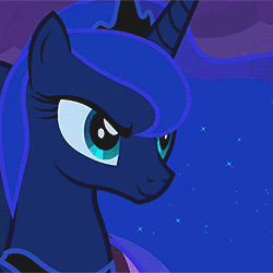 Size: 250x250 | Tagged: safe, screencap, princess luna, pony, g4, luna eclipsed, animated, cropped, female, raised hoof, solo, traditional royal canterlot voice, yelling