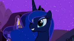 Size: 500x281 | Tagged: safe, screencap, princess luna, alicorn, pony, g4, luna eclipsed, season 2, animated, cute, female, gif, grin, lunabetes, smiling, solo, talking, the fun has been doubled