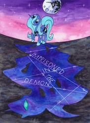 Size: 3417x4691 | Tagged: safe, artist:hallowgazer, princess luna, pony, g4, absurd resolution, female, mare in the moon, moon, shadow, solo