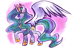 Size: 1012x670 | Tagged: safe, artist:arrowchime, princess celestia, pony, g4, clothes, dress, female, gala, solo