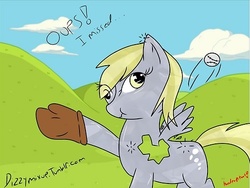 Size: 500x375 | Tagged: safe, artist:handmantoot, derpy hooves, pegasus, pony, g4, 30 minute art challenge, ball, crystallized, female, mare