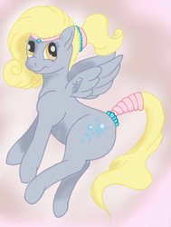 Size: 1000x1323 | Tagged: safe, artist:ratwhiskers, derpy hooves, pegasus, pony, g4, 30 minute art challenge, alternate hairstyle, female, mare, ponytail, tail wrap