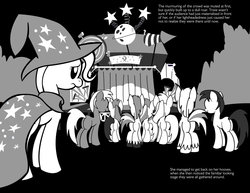 Size: 1600x1236 | Tagged: safe, artist:bronycurious, trixie, pony, comic:recovery, g4, butt, female, mare, monochrome, plot