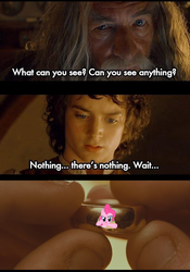 Size: 600x857 | Tagged: safe, pinkie pie, g4, frodo, gandalf, lord of the rings, meme, ring, the one ring