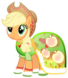 Size: 5253x6064 | Tagged: dead source, safe, artist:kibbiethegreat, artist:theshadowstone, applejack, earth pony, pony, g4, absurd resolution, clothes, dress, female, mare, simple background, solo, transparent background