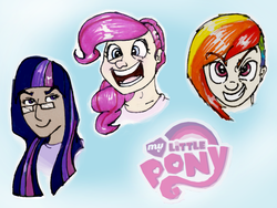 Size: 1024x768 | Tagged: safe, artist:ehherinn, pinkie pie, rainbow dash, twilight sparkle, human, g4, glasses, humanized