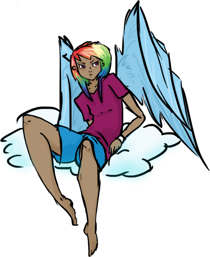 Safe Artist Ehherinn Rainbow Dash Human Dark Skin