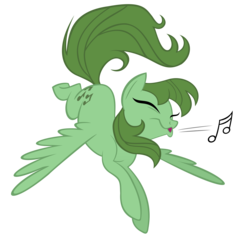 Size: 3000x2831 | Tagged: safe, artist:draikjack, artist:lauren faust, medley, pegasus, pony, g1, g4, bow, eyes closed, female, flying, g1 to g4, generation leap, music notes, simple background, solo, tail bow, transparent background, vector, wayback machine source, whistling