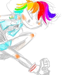 Size: 566x566 | Tagged: safe, artist:ayeletshemtov, rainbow dash, human, g4, humanized