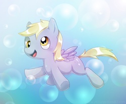 Size: 955x787 | Tagged: safe, artist:pegasisters82, derpy hooves, pegasus, pony, g4, bubble, cute, derpabetes, female, mare, solo, sunlight