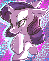 Size: 803x992 | Tagged: safe, artist:animebooty, rarity, pony, unicorn, g4, bust, female, floppy ears, mare, solo