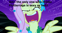 Size: 1365x737 | Tagged: safe, edit, edited screencap, screencap, fluttershy, pegasus, pony, g4, the best night ever, clothes, dress, female, flutterrage, gala, gala dress, mare, scratches, solo, text