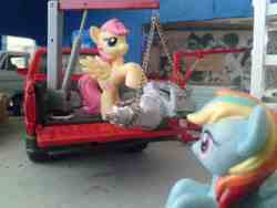 Size: 900x675 | Tagged: safe, fluttershy, rainbow dash, g4, blind bag, diorama, female, irl, photo, scale model, toy