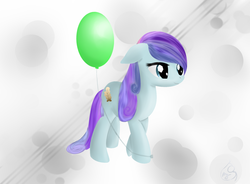 Size: 1900x1400 | Tagged: safe, artist:silverwindpegasus, sapphire joy, crystal pony, pony, g4, balloon