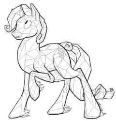 Size: 606x631 | Tagged: safe, artist:tigs, rarity, crystal pony, pony, unicorn, g4, crystal rarity, crystallized, female, lineart, mare, solo