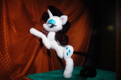Size: 3008x2000 | Tagged: safe, artist:oblitor, rarity, pony, g4, bedroom eyes, doll, irl, photo, plushie, solo, toy
