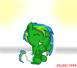 Size: 950x841 | Tagged: safe, artist:pony87xyz, oc, oc only, pony, baby, baby pony, diaper, golden earth