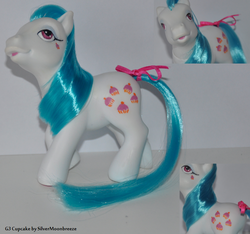 Size: 806x755 | Tagged: safe, artist:silvermoonbreeze, cupcake (g1), pony, g1, g3, customized toy, g1 to g3, generation leap, irl, photo, toy