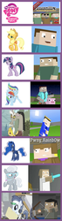 Size: 586x2054 | Tagged: safe, artist:smashfan666, applejack, discord, princess luna, rainbow dash, shady daze, silver spoon, twilight sparkle, snake, g4, comparison chart, fart garfunkel, gaylord steambath, milky dad, minecraft the noob adventures, mlp chart, noobly, pooploser69, pwny rainb0w, yoda morpheus