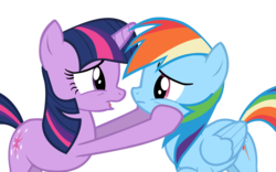 Size: 4000x2500 | Tagged: safe, artist:vexorb, rainbow dash, twilight sparkle, g4, female, lesbian, out of context, ship:twidash, shipping, simple background, transparent background, vector