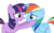 Size: 4000x2500 | Tagged: safe, artist:vexorb, rainbow dash, twilight sparkle, g4, female, lesbian, out of context, ship:twidash, shipping, simple background, transparent background, vector