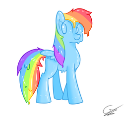 Size: 1589x1500 | Tagged: safe, artist:bloodwolvenl, rainbow dash, goo pony, original species, g4