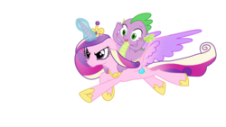 Size: 1280x720 | Tagged: safe, artist:andreamelody, princess cadance, spike, alicorn, dragon, pony, g4, the crystal empire, duo, duo male and female, female, magic, male, mare, simple background, transparent background, vector