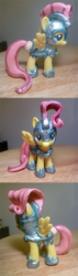 Size: 300x1056 | Tagged: safe, artist:mooncustoms, fluttershy, pony, g4, armor, brushable, crystal guard armor, customized toy, irl, photo, solo, toy