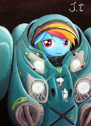 Size: 1600x2215 | Tagged: safe, artist:jet-ann, rainbow dash, g4, crossover, marine, starcraft