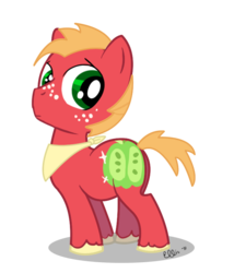 Size: 652x760 | Tagged: safe, artist:ellisarts, big macintosh, earth pony, pony, g4, colt, cute, cutie mark, macabetes, male, simple background, transparent background, young