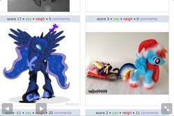 Size: 960x640 | Tagged: safe, artist:glaive-silver, artist:valio99999, princess luna, rainbow dash, g4, christmas, dark magic, exploitable meme, irl, juxtaposition, juxtaposition win, photo, plushie