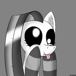 Size: 500x500 | Tagged: safe, artist:drbeard, oc, oc only, oc:stitches, earth pony, pony, animated, ask, clothes, female, mare, monochrome, socks, solo, stitches, striped socks, tumblr