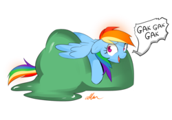 Size: 900x629 | Tagged: safe, artist:affanita, rainbow dash, g4, exploitable meme, gak