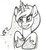 Size: 2260x2438 | Tagged: safe, artist:vombavr, princess luna, pony, g4, bust, female, lineart, monochrome, portrait, smiling, solo