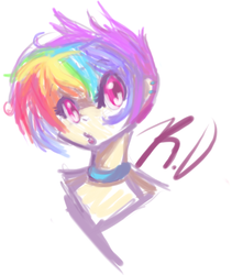 Size: 501x593 | Tagged: safe, artist:babehsbby, rainbow dash, human, g4, bust, female, humanized, makeup, portrait, solo