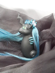 Size: 3240x4320 | Tagged: safe, artist:tiellanicole, queen chrysalis, sea pony, g1, g4, customized toy, g4 to g1, generation leap, irl, photo, solo, toy