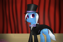 Size: 3000x2000 | Tagged: safe, artist:mikoruthehedgehog, trixie, pony, g4, clothes, female, hat, magician outfit, mare, solo, top hat, tuxedo