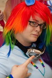 Size: 2592x3888 | Tagged: safe, rainbow dash, human, g4, cosplay, glasses, irl, irl human, photo, rainbow dork