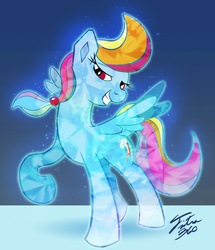 Size: 900x1048 | Tagged: safe, artist:tsitra360, rainbow dash, crystal pony, pony, g4, crystallized