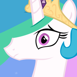 Size: 1000x1000 | Tagged: safe, artist:spinnyhat, princess celestia, pony, g4, female, frown, looking at you, solo, surprised, vector, wide eyes, worried