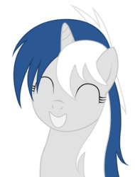 Size: 500x659 | Tagged: safe, artist:meline134, oc, oc only, oc:evermore, pony, unicorn, equestriaforever, female, happy, mare, ponytail, simple background, smiling, solo, transparent background