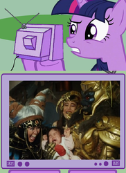 Size: 510x699 | Tagged: safe, twilight sparkle, pony, g4, bandora, exploitable meme, goldar, grifforzor, lamie, meme, photo, power rangers, rita repulsa, scorpina, super sentai, tv meme, zyuranger