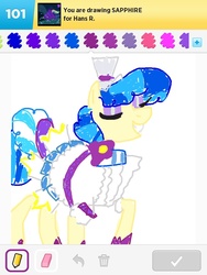 Size: 768x1024 | Tagged: safe, artist:drawsomeponies, sapphire shores, g4, draw something, game