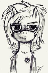 Size: 728x1097 | Tagged: dead source, safe, artist:nathuswaan, earth pony, pony, male, monochrome, ponified, sam winchester, sketch, solo, stallion, supernatural