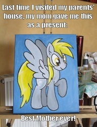 Size: 500x654 | Tagged: safe, derpy hooves, pegasus, pony, g4, female, mare, painting, photo