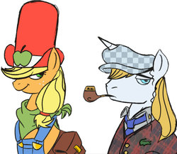 Size: 891x775 | Tagged: safe, artist:ttturboman, applejack, prince blueblood, g4