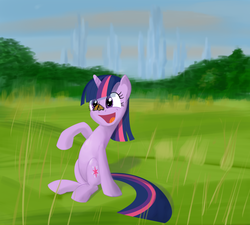 Size: 2000x1800 | Tagged: safe, artist:andergrin, twilight sparkle, butterfly, g4, cute, happy, rain, silly
