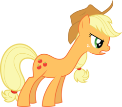 Size: 900x789 | Tagged: safe, applejack, earth pony, pony, g4, angry, female, long neck, mare, simple background, solo, transparent background, vector